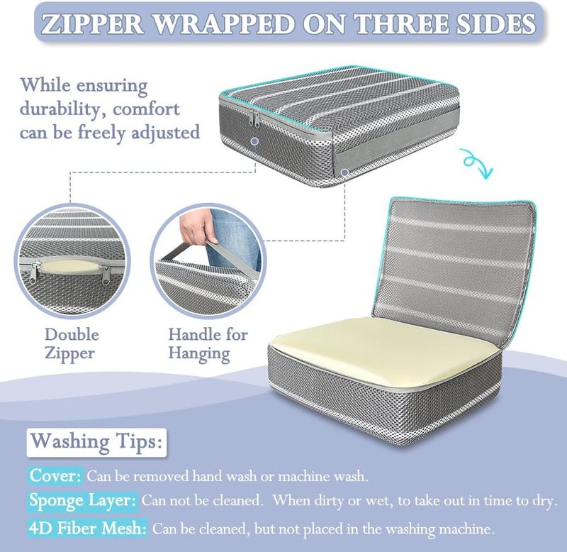 KAVIL Adult Booster Seat Cushion Extra Firm Riser Chair Cushions for Elderly Washable Thick Chair Lift Pads to Raise Height for Couch, Home, Patio, Office Seat - Image 5